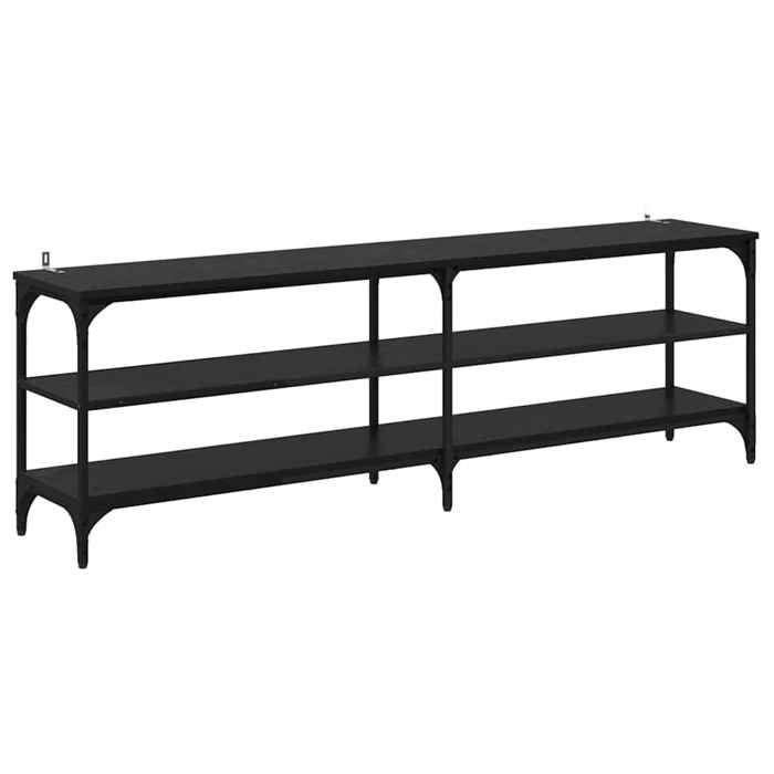 En solde Meuble TV pour Télévision - CLOUD - Meuble Télé Bas - Chêne noir 160x30x50 cm Bois dingénierie et fer LL5433