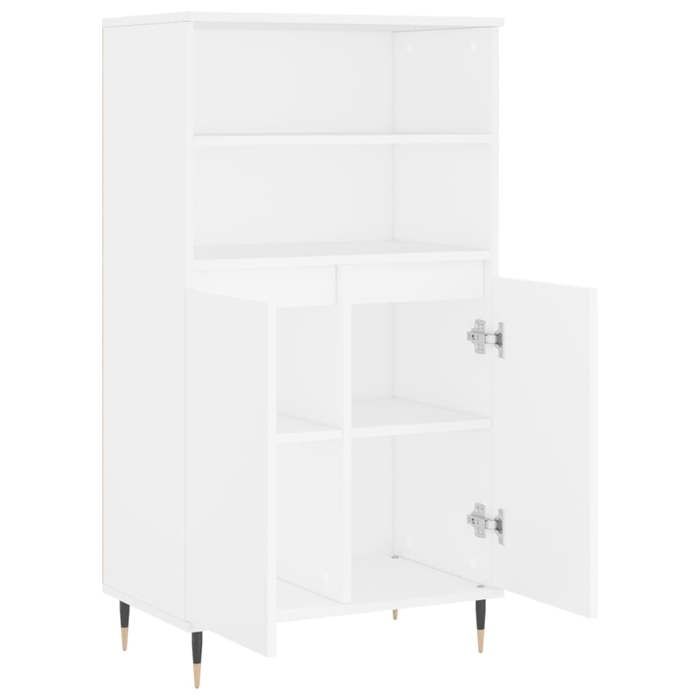 Maison SoldesBuffet haut salle a mangerArmoire vitrine Blanc 60x36x110cm Bois dingénierie Moderne797410
