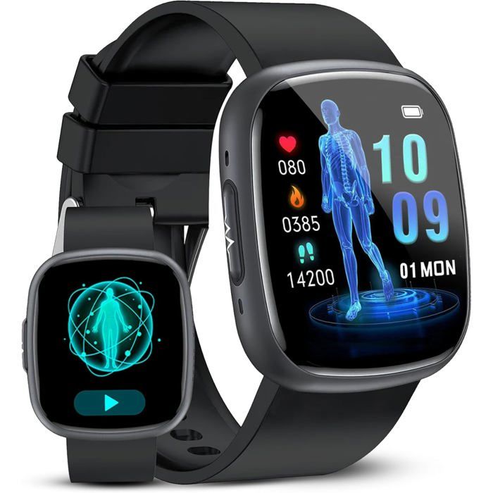 Ia Montre Connectée Avec Ecg+Hrv/Imc 1.72 Smartwatch Homme Femme Avec Téléphone Fréquence Cardiaque/Spo2 Sommeil Monitor Pour