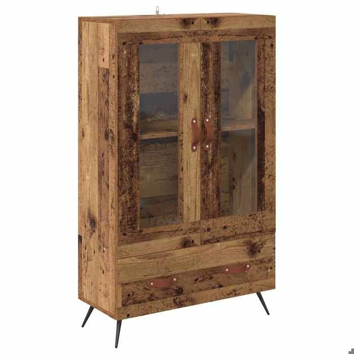 SOLO - TOP Haut Armoire 1 PC - ZENCORE - Armoire Vaisselier/Buffet Salon/bureau - avec tiroir Bois Ancien 69 5x31x115 cm 682021