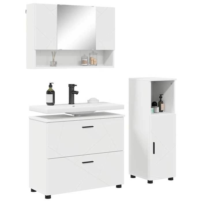 Meuble de salle de bain en 3 pcs - ARMOIRE/COLONNE WC - avec tiroir Blanc 76.5x35x64 cm L5083 Meuble de salle de bain en 3 pcs - ARMOIRE/COLONNE WC - avec tiroir Blanc 76.5x35x64 cm L5083