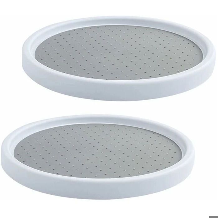 2 Pièces Plateau Tournant en Plastique pour Epices Rotatif à 360°Plateau Tournant Epices Rangement Rond