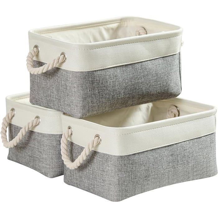 Mangata Boite de Rangement Tissu Grand Panier Rangement rectangulaire Dressing avec poignée pour s Armoire ( TRANSPORT DES ALIMENTS