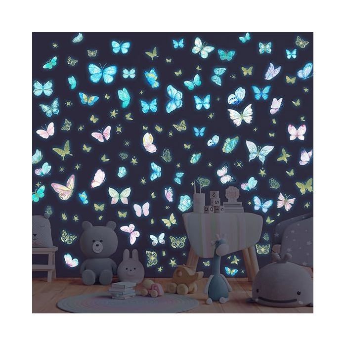 Sticker Mural Lumineux Papillon Phosphorescente Papillon Autocollants Muraux Fluorescents Stikers Murals OBJET DE DECORATION MURALE