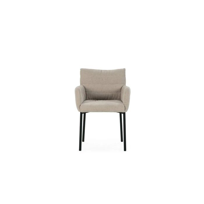 SORA - Lot de 2 chaises pieds en métal noir Beige SORA - Lot de 2 chaises pieds en métal noir Beige
