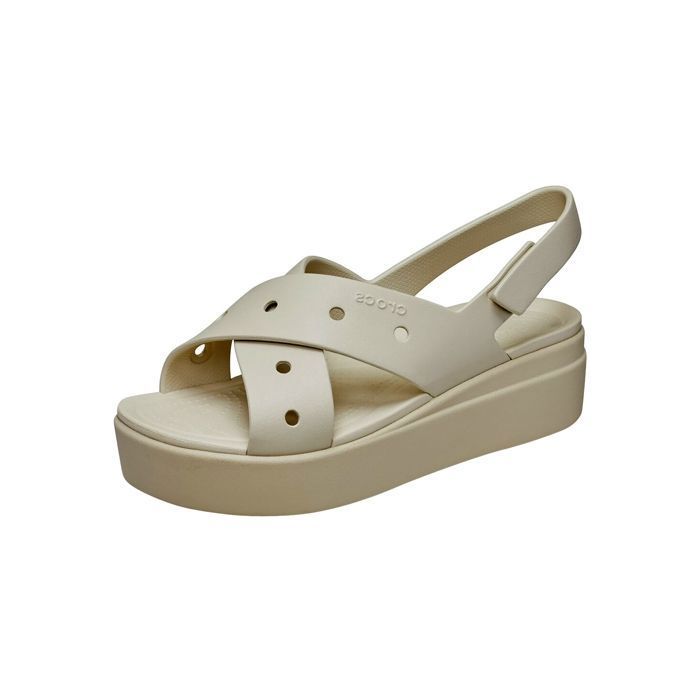 Crocs Compenser Sandales - CROCS - Brooklyn 4U Cross Strap - Beige - À scratches ...