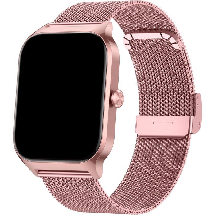 Montre Connectée Femme 1 85 HD Appels Bluetooth Cardio SpO2 Sommeil 120+ Sports IP68 Or Rose