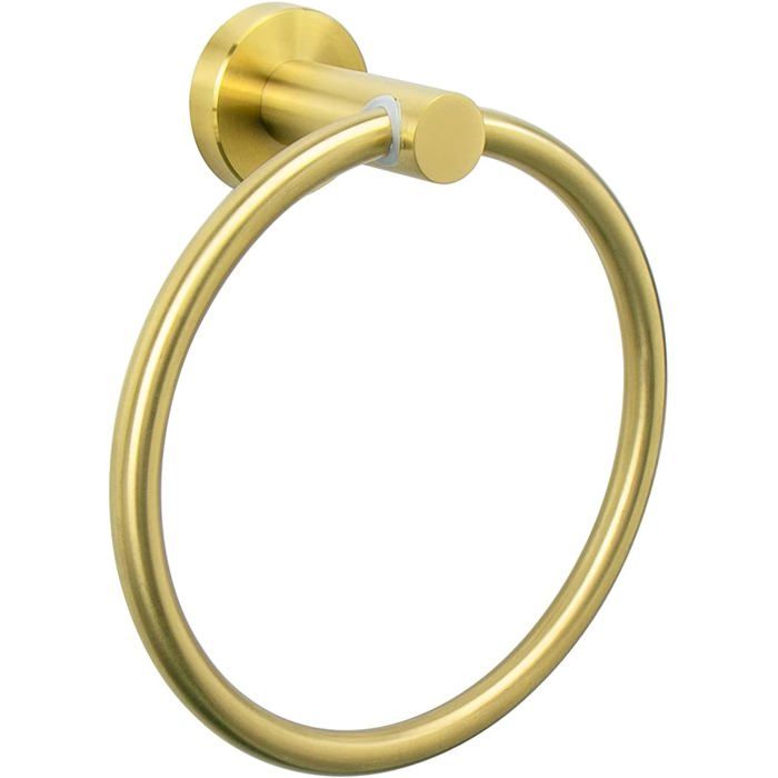 Anneau Porte-Serviette Mural Support Rond en Acier Inoxydable 304 Finition Or Brossé Accessoire Salle de Bain