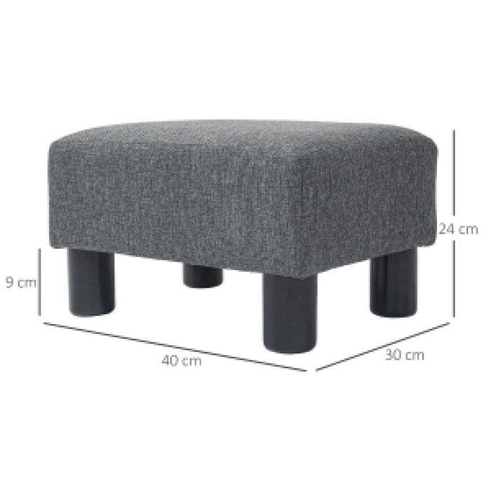 Confort dassise tabouret repose-pieds rembourré en tissu aspect lin rectangulaire pour salon ou chambre