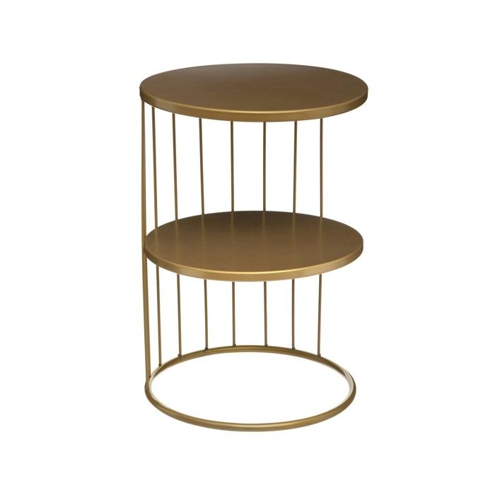 - Table dAppoint Kobu Dée - D. 36 x H. 52 cm - Métal 2 Plateaux - pour Salon Chambre Bout de Canapé Dé 2 2 plac TABLE DAPPOINT