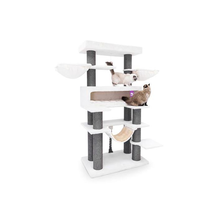 Arbre à chat - PETREBELS - Lookout 198 - XXL 198 cm - Tronc sisal 15 cm - Base lourde très stable