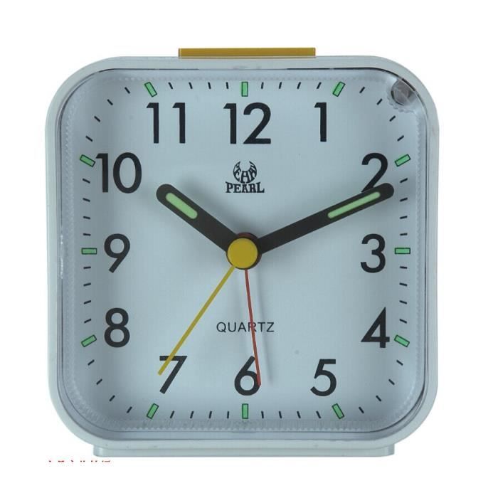 WEISENLINZ Réveil De Voyage Silencieux LED Sans Tic-Tac - Compact Pour Maison Et Déplacements (Gris)