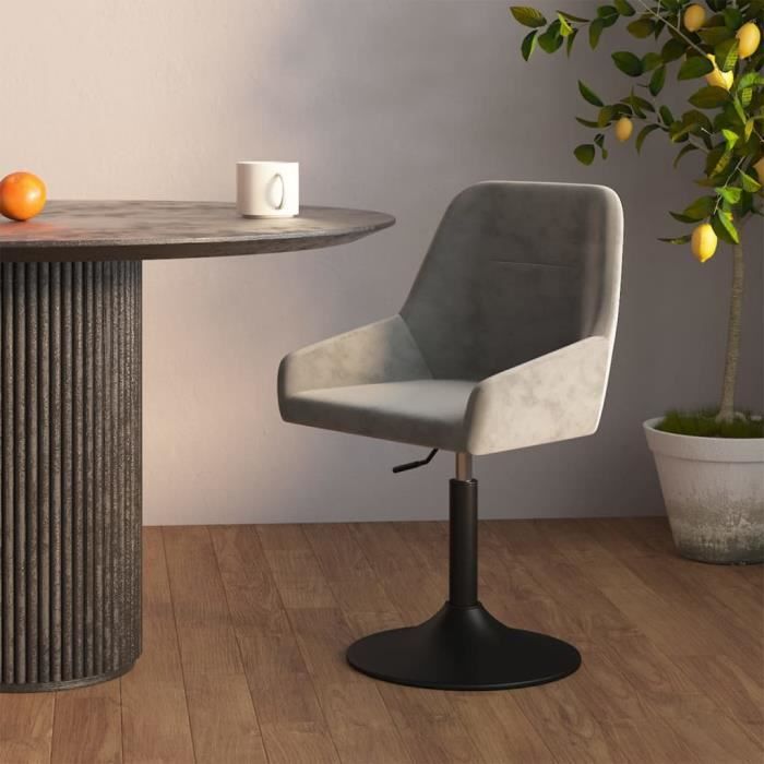 TECTAKE Chaise Pivotante à 360 Degrès Avec Accoudoirs En Velours Rembourrée Lot De 4 | Leroy Merlin