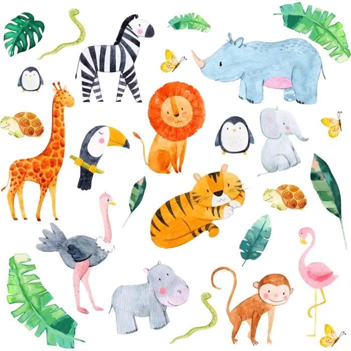 Stickers Animaux Stickers Chambre Bebe Stickers Enfant Animaux Stickers Muraux Animaux Stickers Chambre Bebe Garcon Stick 77 Cdiscount Maison
