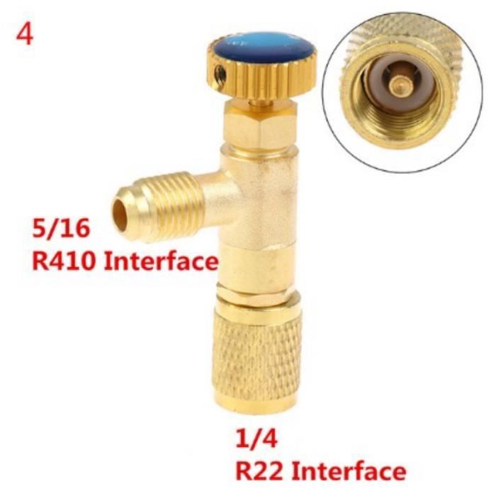 4 Connecteurs Rapides Pour Climatisation – Soupapes De Sécurité R22 R32 R410