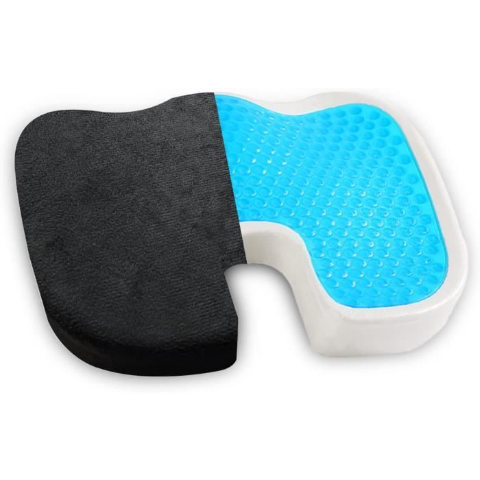 Coussin Anti-escarres En Gel - 42x38x4cm - Pour Bureau, Fauteuil Roulant Ou Voiture - Housse Amovible - Confort Optimal