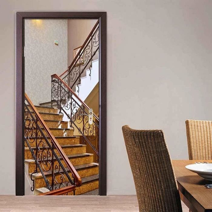 Autocollant Mural 3D Vinyle Effet Peinture à L'huile - Idéal Pour Décorer Les Contremarches D'escalier