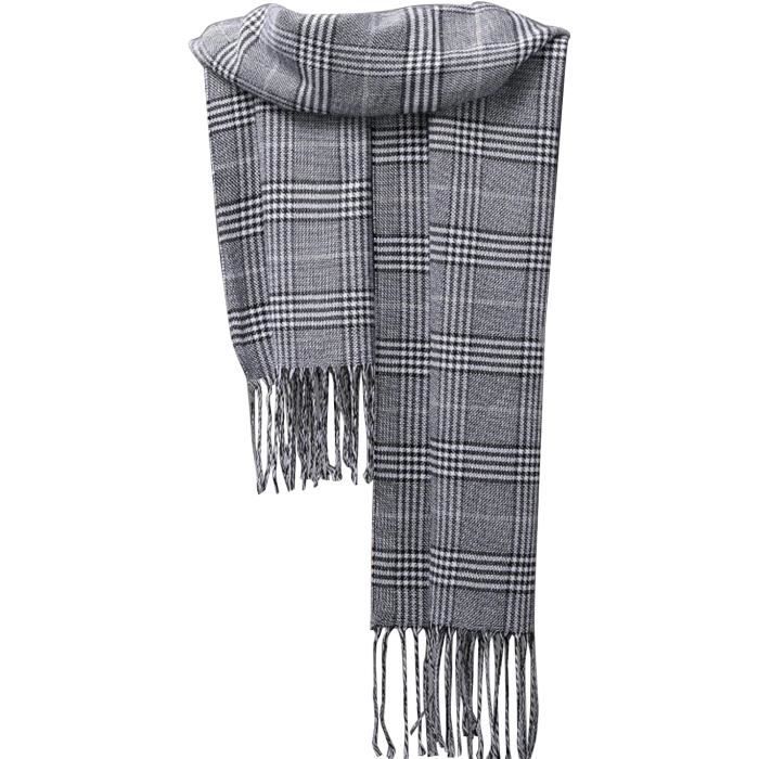 Écharpe Tricotée Noire - Écharpe D'Hiver Douce Et Chaude 160x20 Cm - Polyvalente Et Confortable