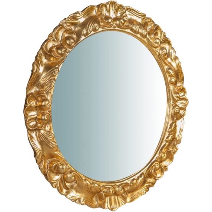 Miroir Rond Mural En Bois De Pin Style Naturel 79 Cm - Miroir