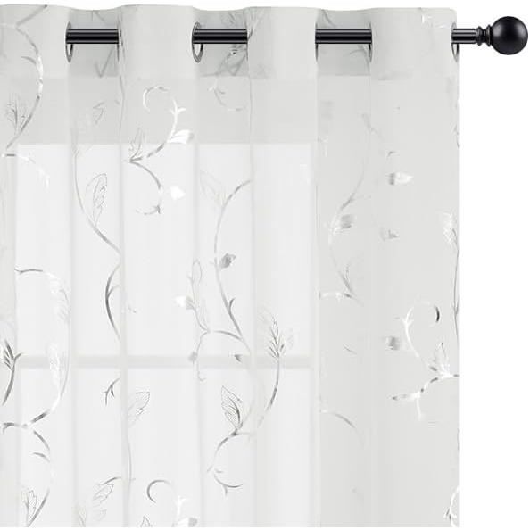 nsruu Lot de 2 rideaux en voile transparent doux pour chabre à