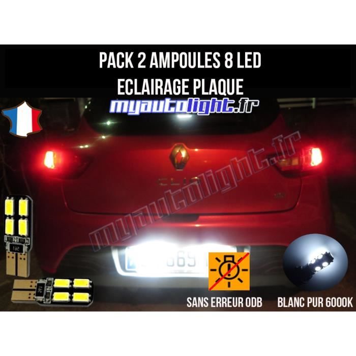 Pack ampoules led éclairage plaque pour Renault Clio 4 Cdiscount Auto