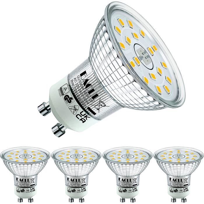 Ampoule LED GU10 Blanc Neutre 4.9W Remplace Halogène 75W, Lot de 4, 585