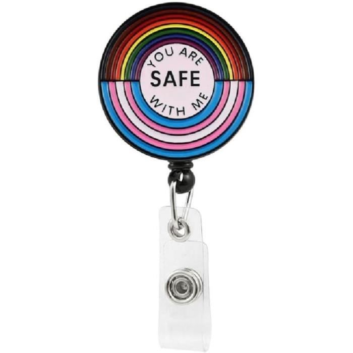 Porte-Badge Rétractable - A4 - Noir - 360° Rotatif - Infirmière