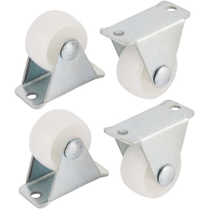4 Roulettes De Meubles En Nylon Avec Roulement à Billes | Capacité 10-15kg Chacune, Vis Incluses, Pour Chariots, étagères