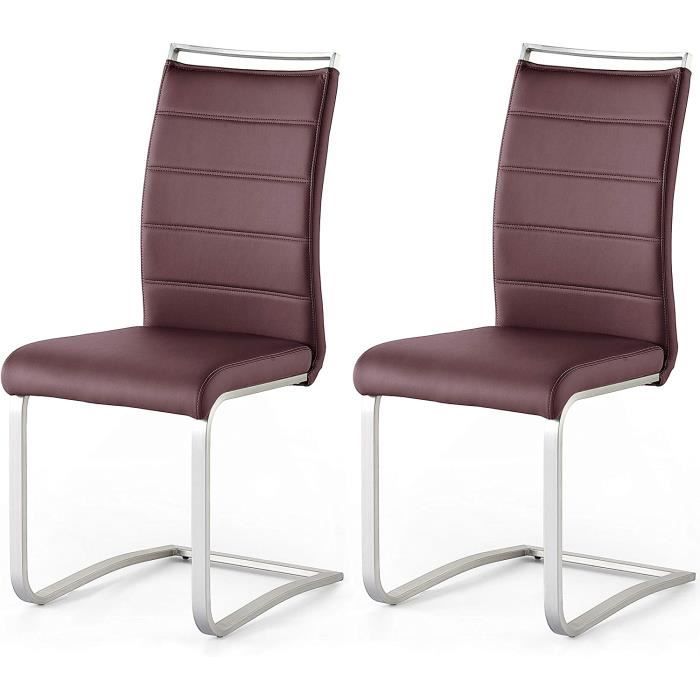 Silla Robas Lund con puf crea en cuero Calgrey natural / Crea y nogal