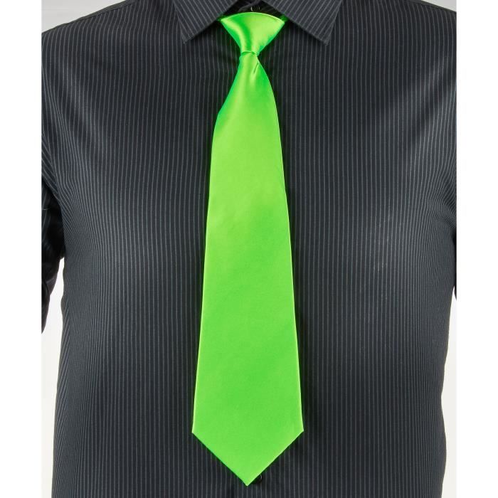cravate fine et slim pour homme,vert-anis fluo, Vert Anis Fluo, Taille  unique : : Mode