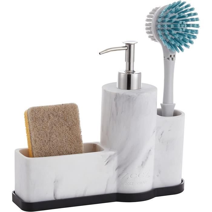 Distributeur De Savon De Cuisine - Distributeur De Liquide Vaisselle Avec Porte Eponge Rechargeable En Detergent Noir 91932405 Distributeur De Savon De Cuisine - Distributeur De Liquide Vaisselle Avec Porte Eponge Rechargeable En Detergent Noir 91932405