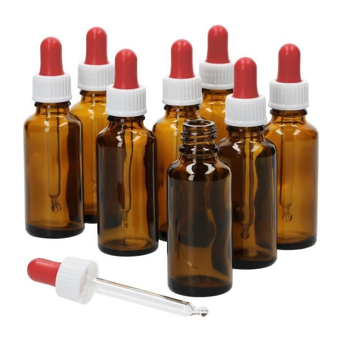 Flacon en verre avec pipette de 12 ml x 5