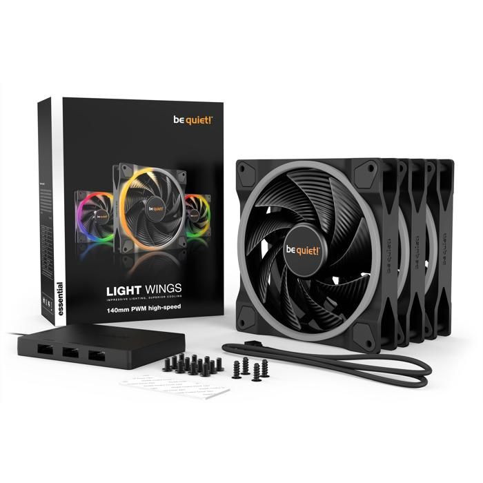 Ventilateur Soyez calme!Light Wings 140mm PWM à 3 pack haute vitesse (BL079)