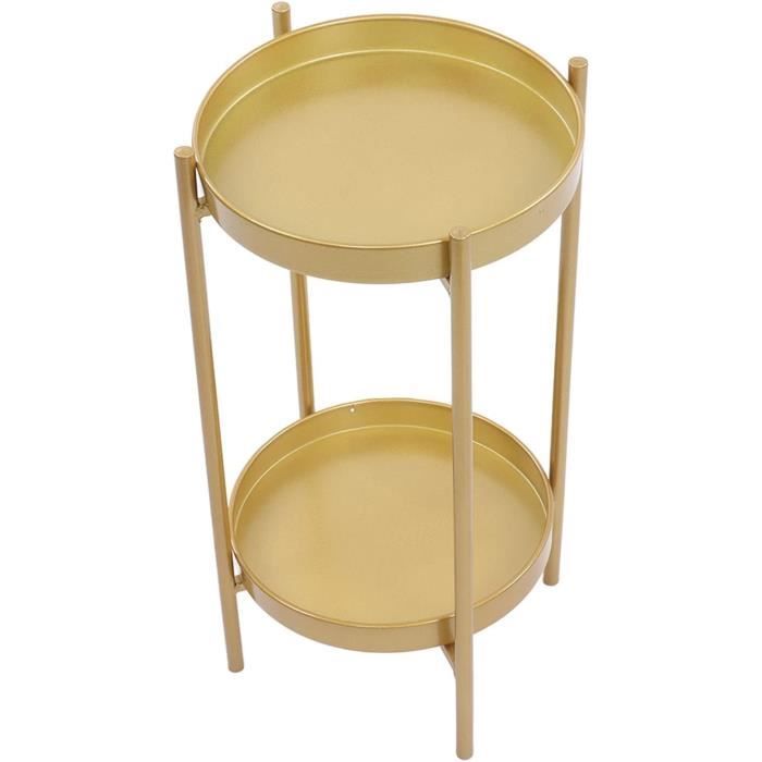 Support à Plantes Métal 2 Niveaux - Étagère Fleurs Moderne Pour Intérieur/Extérieur - Design Rétro