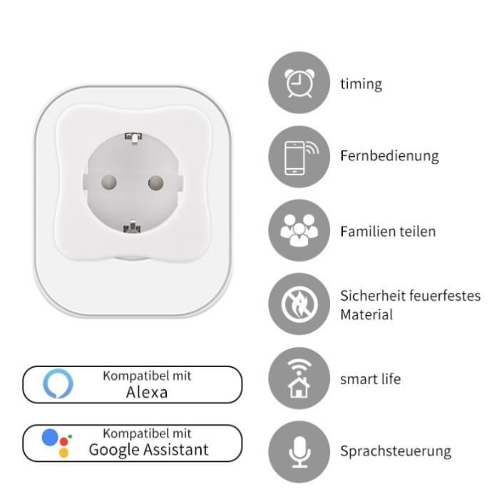 Smart Life Intelligente Prise Connectée WiFi Compatible avec Android iOS   Alexa, Google Home et IFTTT Prises Télécommandées - Cdiscount  Bricolage