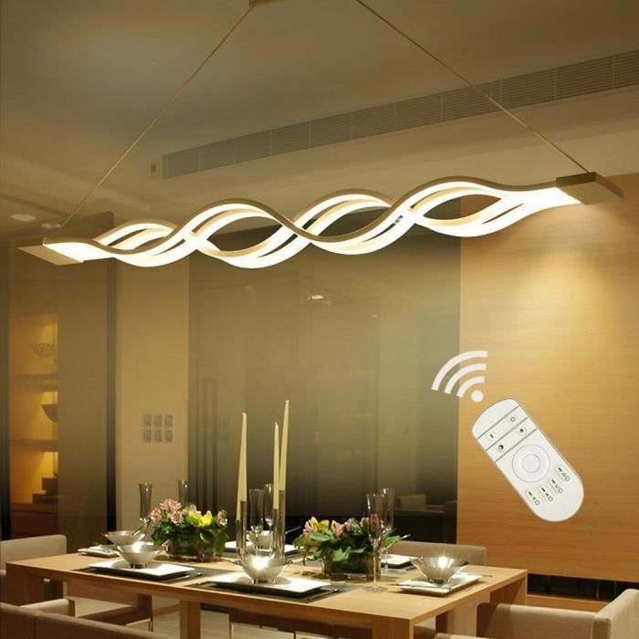 LED Lustre suspension plafond salle à manger lustres dimmable RGB Télécommande 