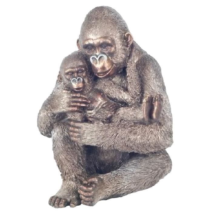 Statuette Maman Et Bebe Singe Cdiscount Maison