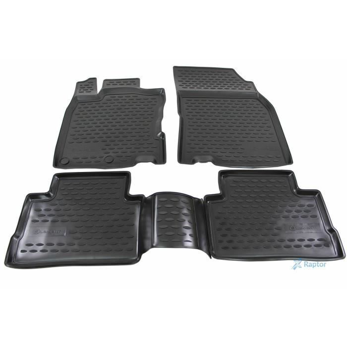 Tapis De Sol 3D Caoutchouc ELMASLINE Pour Nissan Qashqai 2021 (J12) - Lot 4, Noir