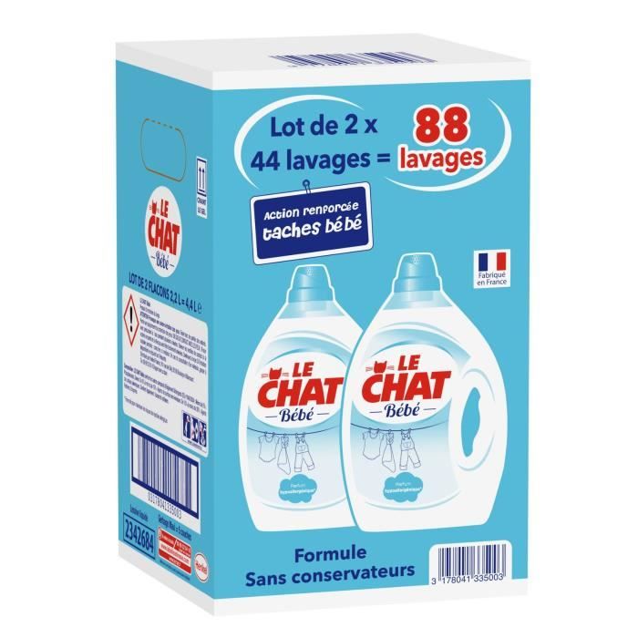 Le Chat Bébé - Lessive Liquide - 2,2 L - 44 Lavages[H83