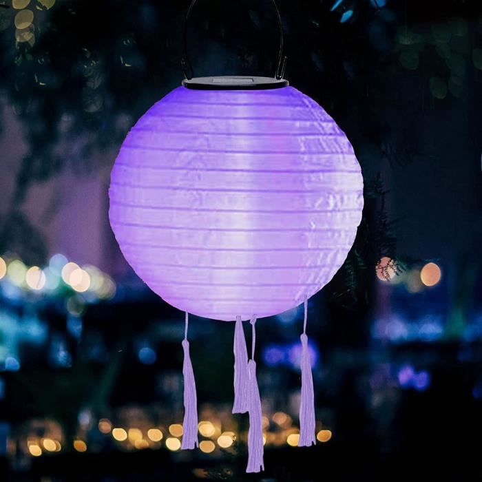 2 Lampions Solaires Extérieur 25 Cm - Lanterne LED Étanche Pour Jardin, Terrasse Et Mariage