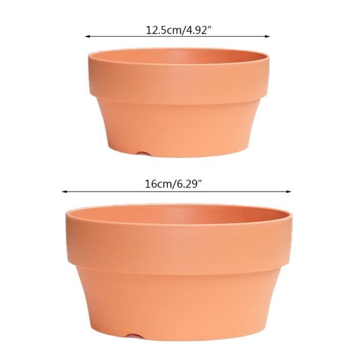 Petit Pot Rectangulaire En Terre Cuite 12,5x7x5,3 Cm - Avec Trou De Drainage - Pour Plantes D'intérieur, Bonsaï, Rebord De Fenêtre - 6