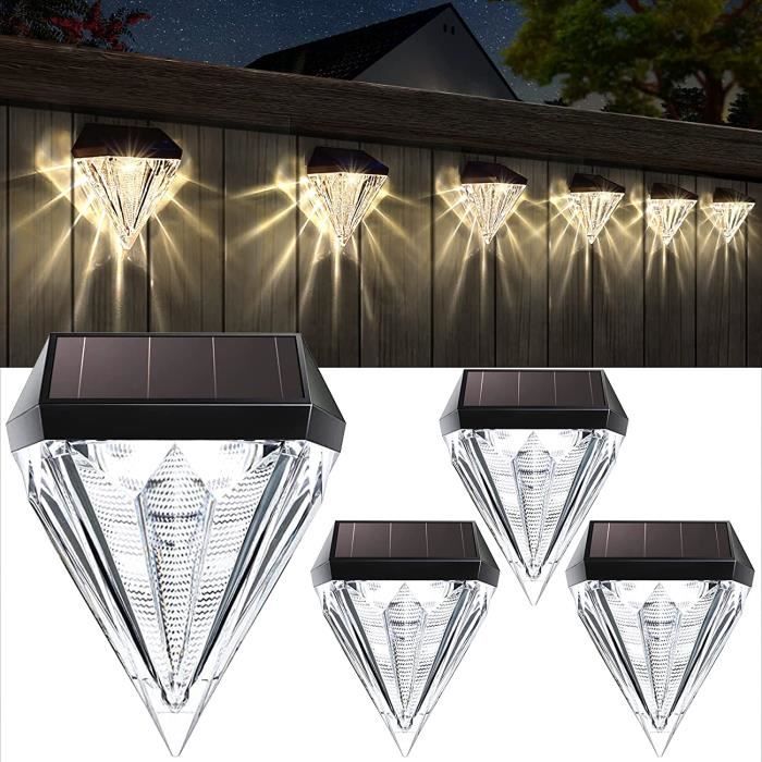Lampe Solaire Extérieur Jardin - LED Éclairage Mural D'extérieur - Diamants  - Blanc Chaud - Cdiscount Maison