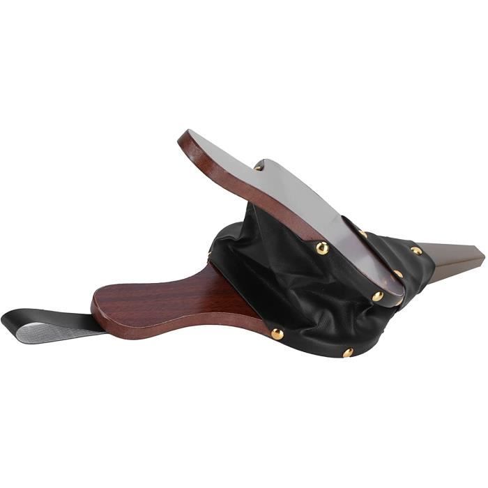 Soufflet De Cheminée En Bois Et Cuir - Outil Vintage Pour Allumer Feu Cheminée, Poêle à Bois, Barbecue - Buse Métal, Sangle De Suspension Incluse