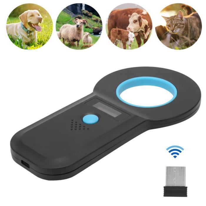 Lecteur de puce animale Microchip portable RFID portable 134.2Khz ...