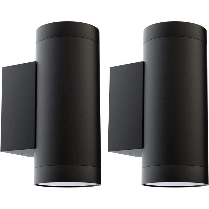 Aigostar Applique Murale Exterieur GU10 Aluminium Up Down Eclairage Exterieur, IP65 Étanche Lampe Murale Exterieur Pour Jardin Couloir Entrée Patio, Ampoule Non Incluse, Blanc