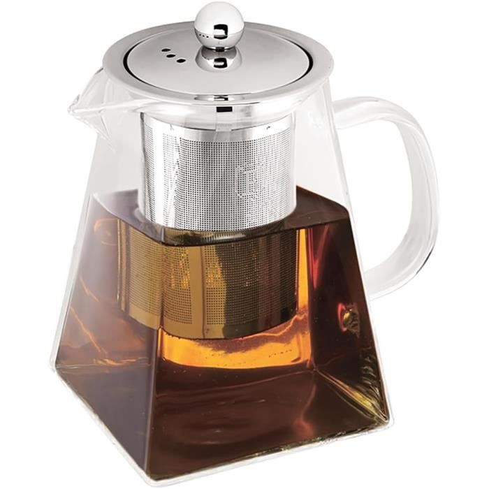 Théière En Verre Borosilicate Wilmax – Infuseur Amovible, Couvercle Bambou, 570 Ml