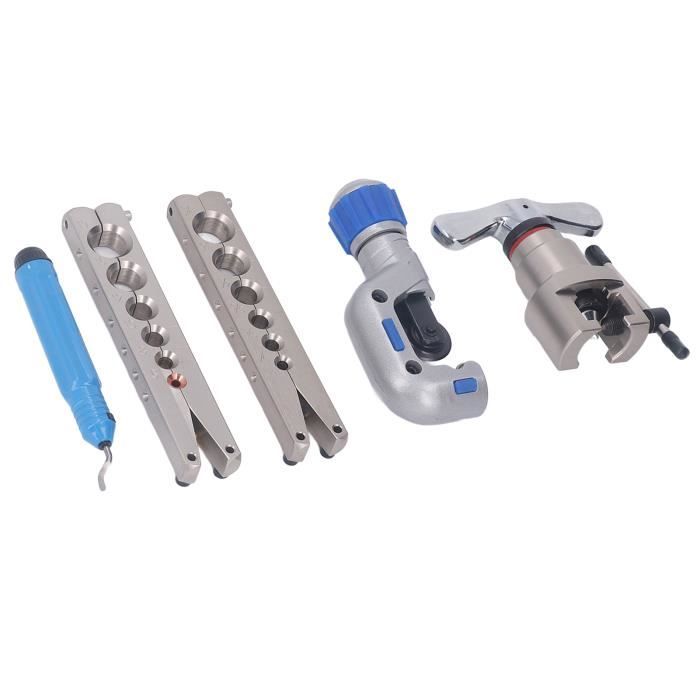 Bonvoisin Kit Évasement Tuyau 1/4"-3/4" – 5 En 1 Excentrique 45° – Alliage Aluminium Léger – Pour Cuivre, Alu, Inox – Climatisation & Refroidissement