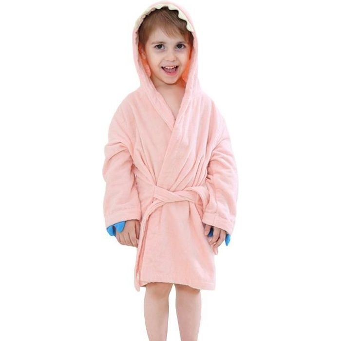 Peignoir De Bain Enfant Garçon Fille - En Flanelle Douce à Capuche - Léger, Chaud - Pour Après Le Bain Ou La Piscine