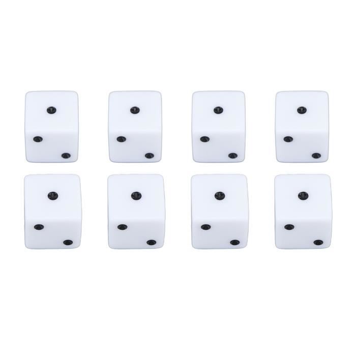 Lot De 50 Dés Acryliques Blancs – 8 Mm – À Coins Carrés – Pour Jeux De Société, Clubs Et Soirées