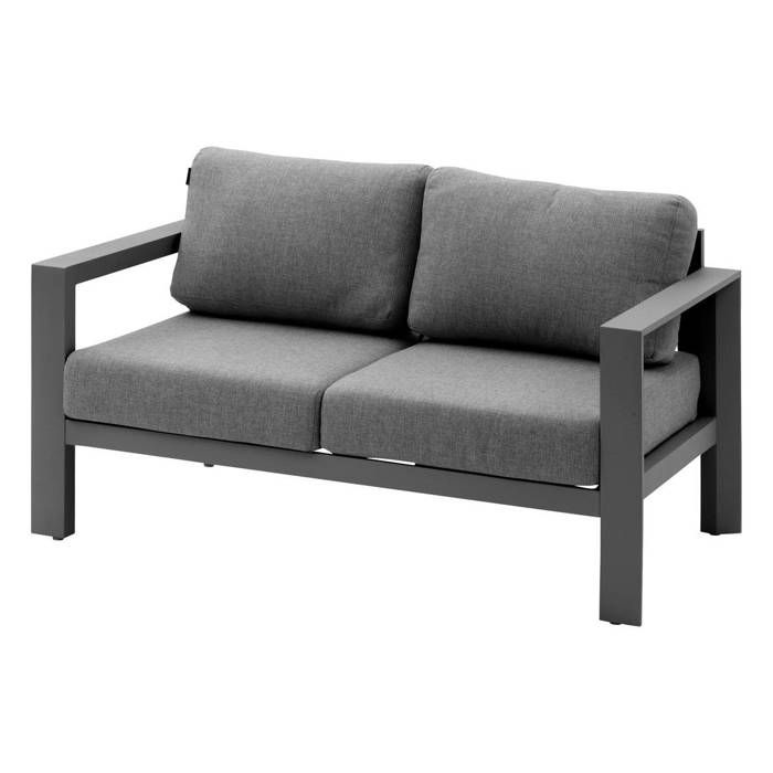 Canapé de jardin Évasion graphite 2 places en aluminium et oléfine - Hespéride Canapé de jardin Évasion graphite 2 places en aluminium et oléfine - Hespéride